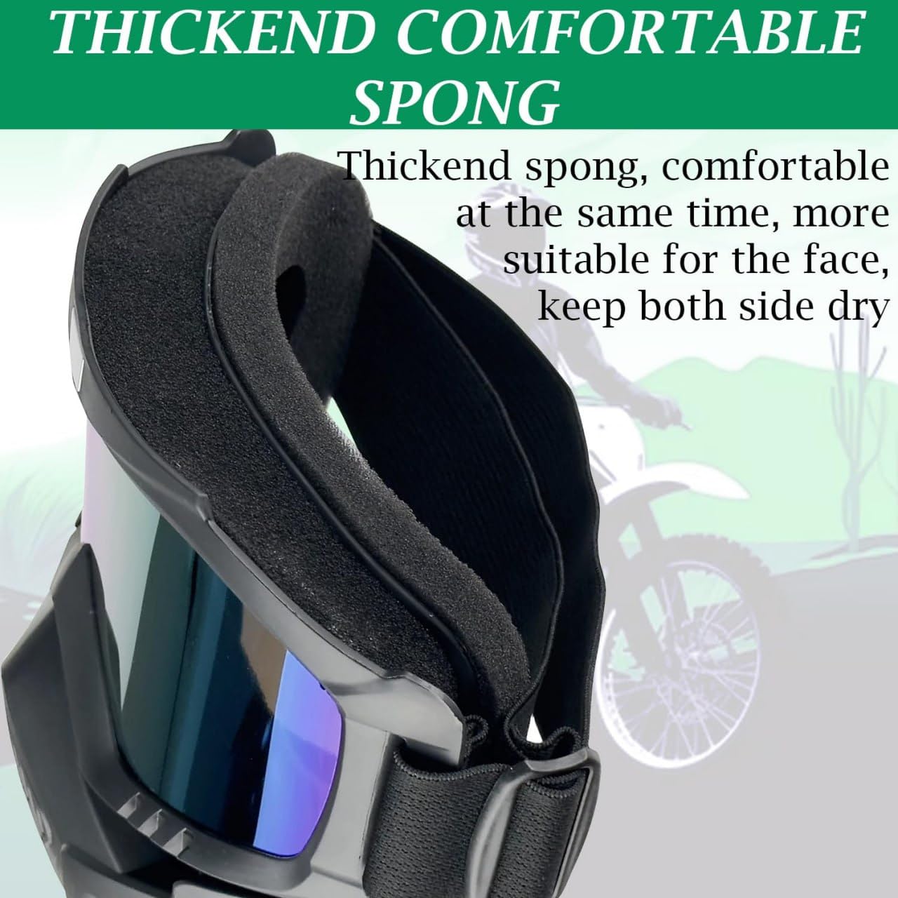 Motorcycle Goggle Mask With UV Protection And Detachable Shield