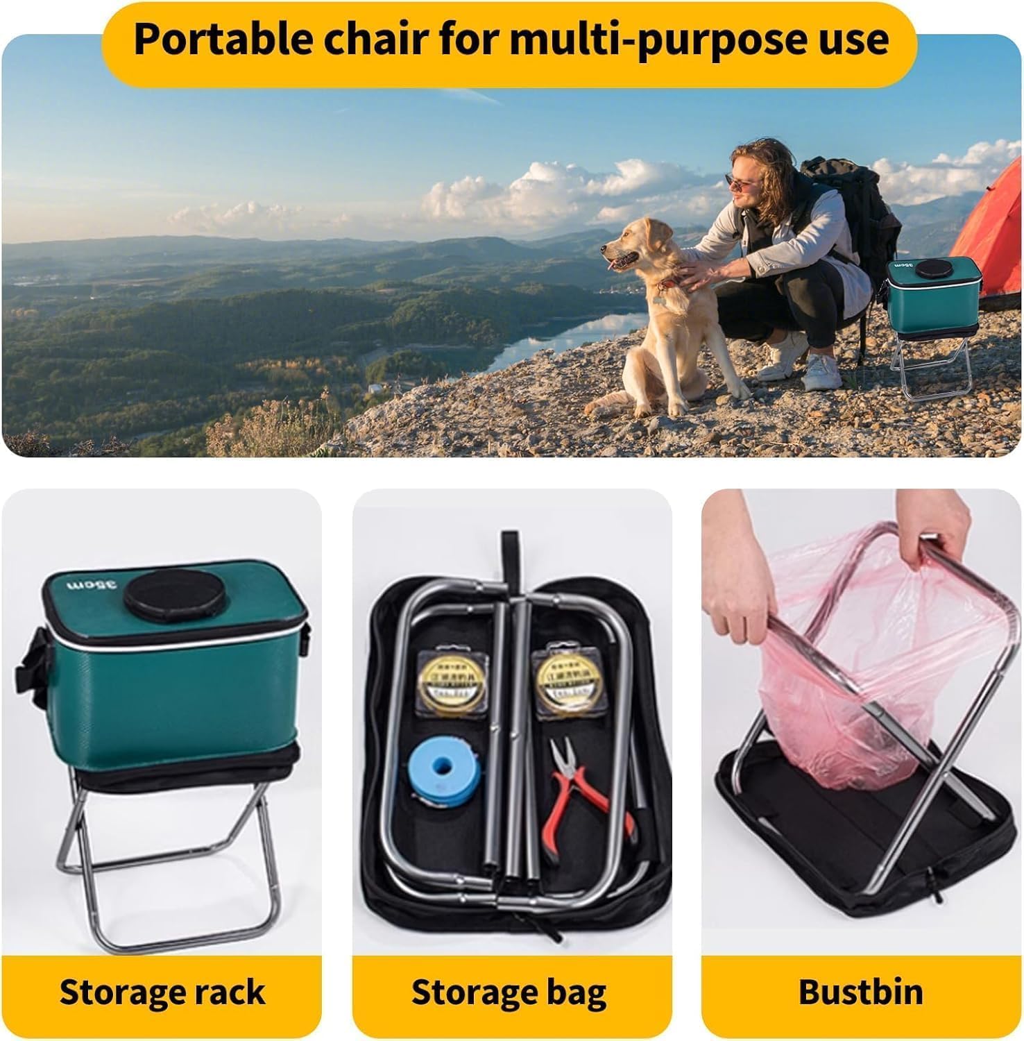 Portable Foldable Travel Stool Bag – Lightweight Camping Seat