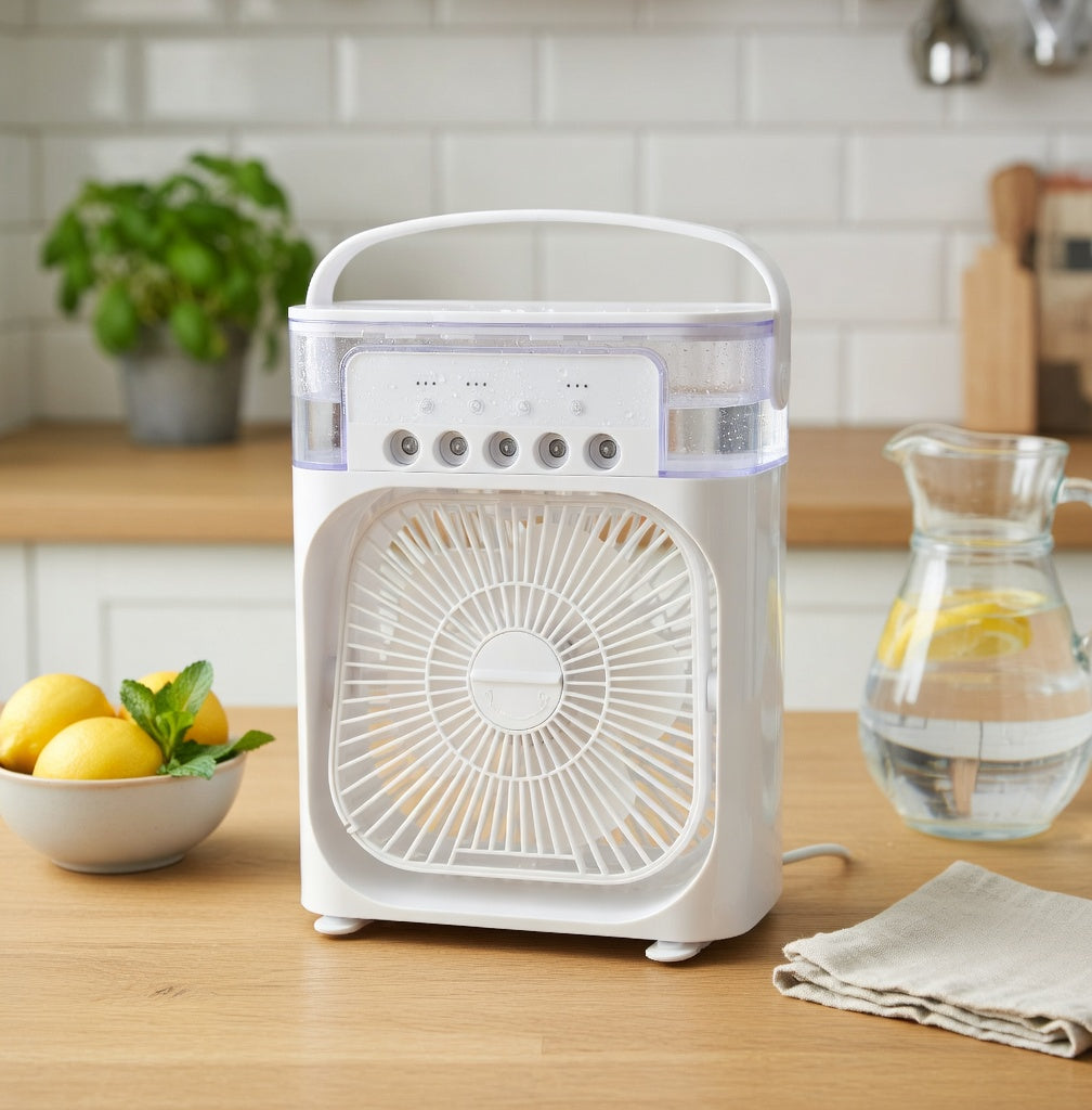 Mini Portable Air Cooler Fan – USB, Mist & LED Light buy 1 get 1 free