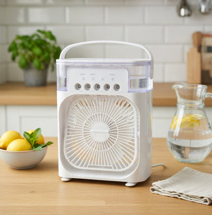 Mini Portable Air Cooler Fan – USB, Mist & LED Light buy 1 get 1 free