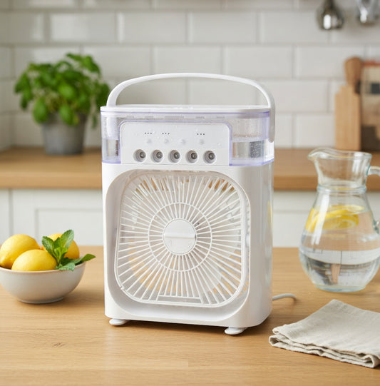 Mini Portable Air Cooler Fan – USB, Mist & LED Light buy 1 get 1 free