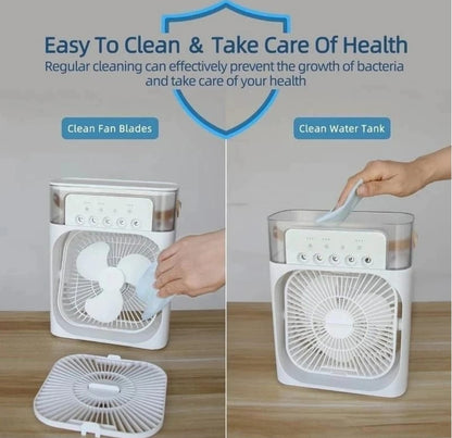 Mini Portable Air Cooler Fan – USB, Mist & LED Light buy 1 get 1 free