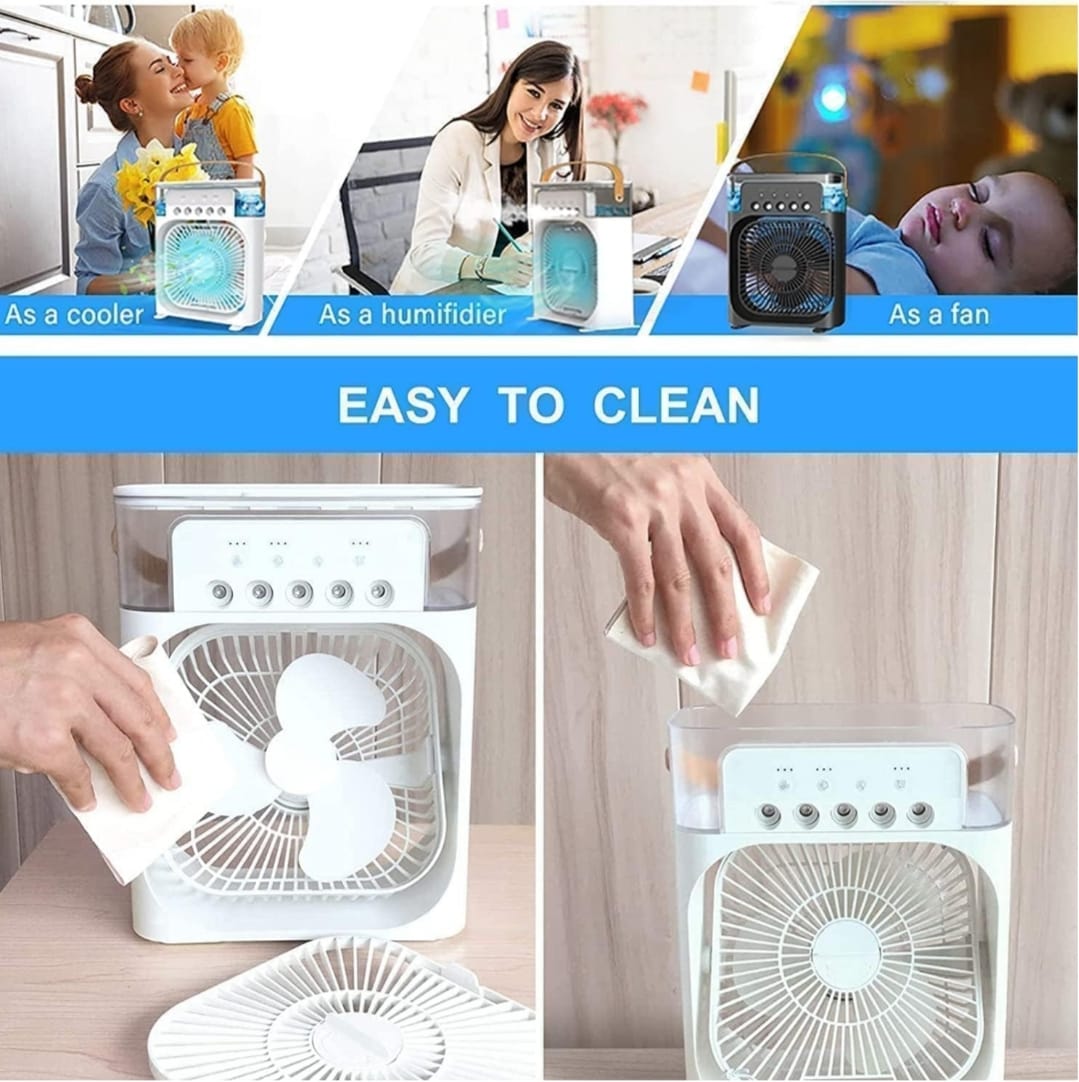 Mini Portable Air Cooler Fan – USB, Mist & LED Light buy 1 get 1 free