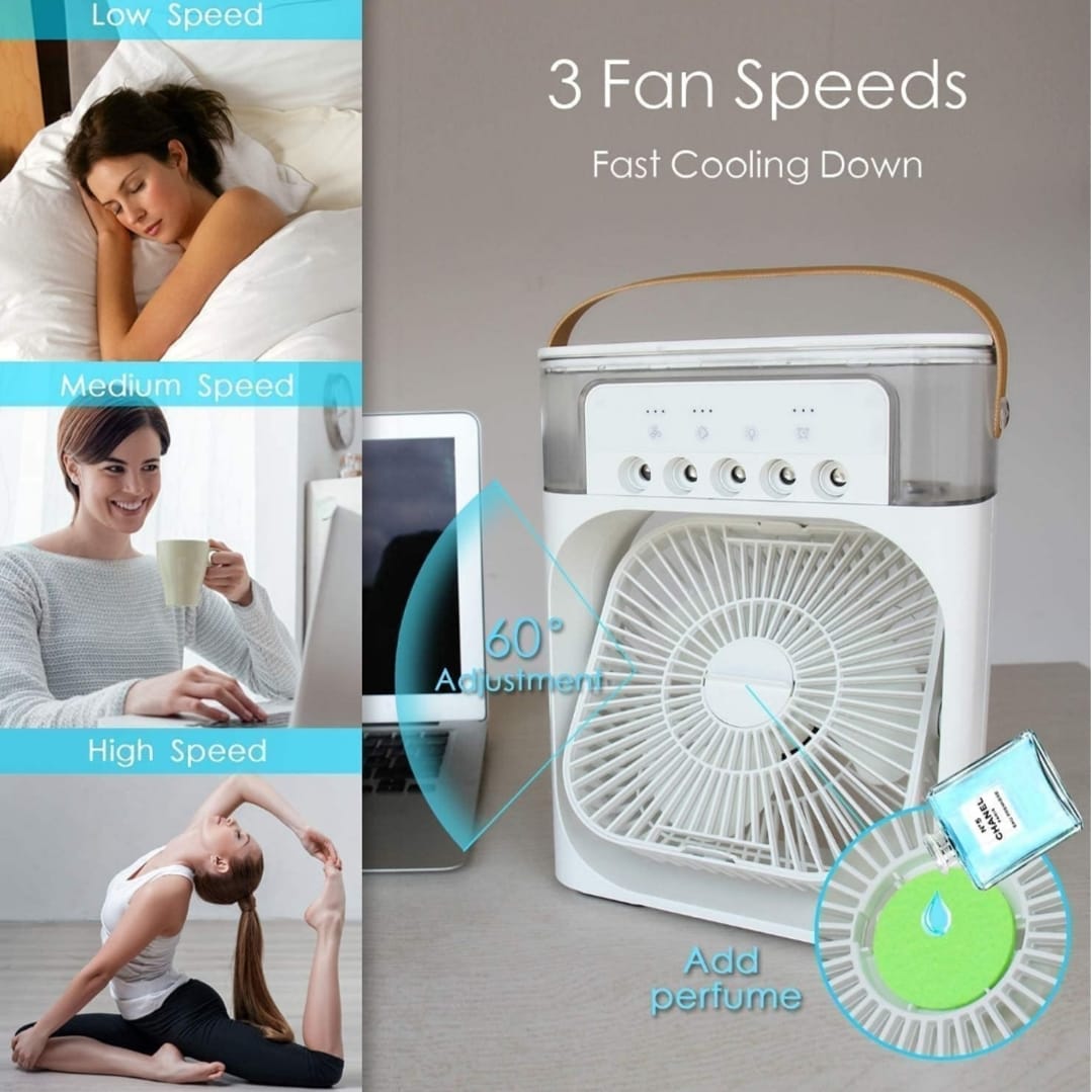 Mini Portable Air Cooler Fan – USB, Mist & LED Light buy 1 get 1 free