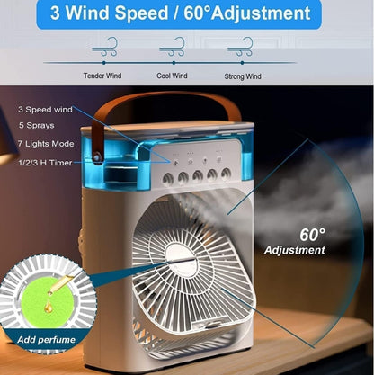 Mini Portable Air Cooler Fan – USB, Mist & LED Light buy 1 get 1 free